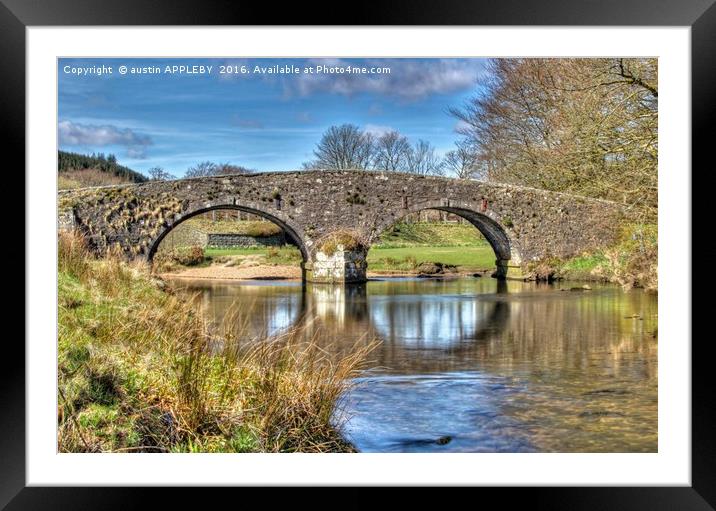 Two Bridges Old Bridge Dartmoor Framed Mounted Print by austin APPLEBY
