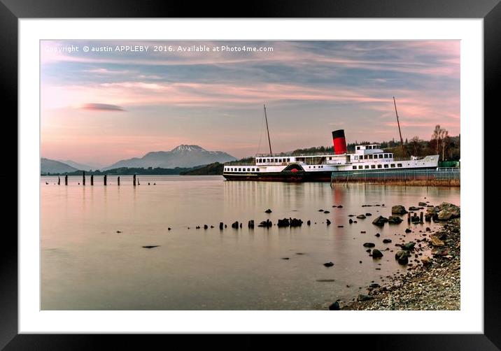 Maid Of The Loch Paddle Steamer Framed Mounted Print by austin APPLEBY