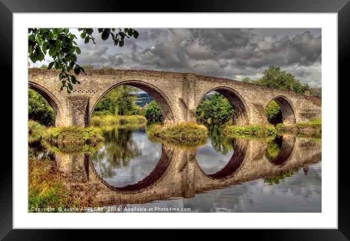 Stirling Old Bridge Reflections Framed Mounted Print by austin APPLEBY