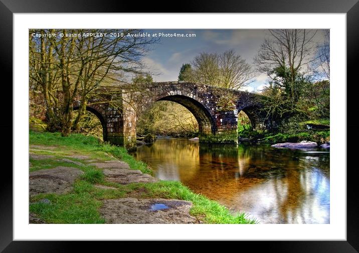 Hexworthy Bridge Dartmoor Framed Mounted Print by austin APPLEBY