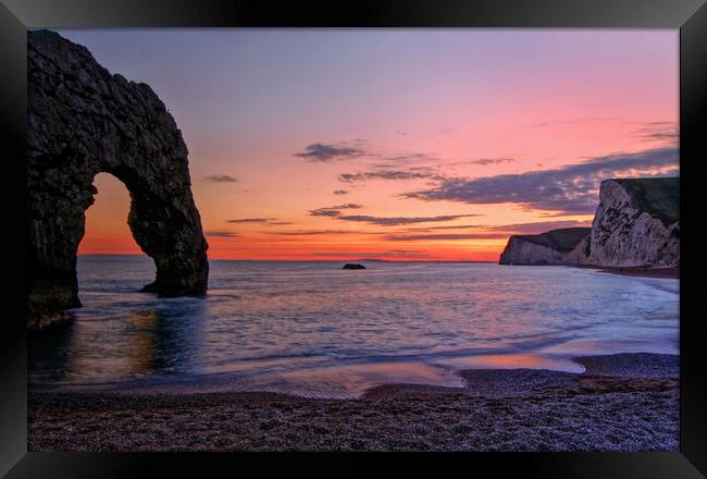 Beside the arch Durdle Door Framed Print by austin APPLEBY