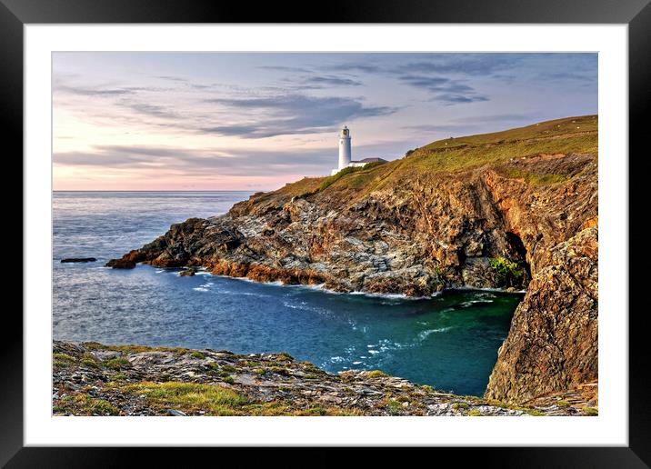 Trevose Head Lighthouse Cornwall Framed Mounted Print by austin APPLEBY