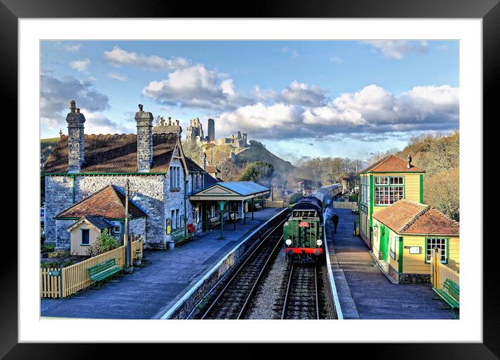 Santa Special At Corfe Castle Station Framed Mounted Print by austin APPLEBY
