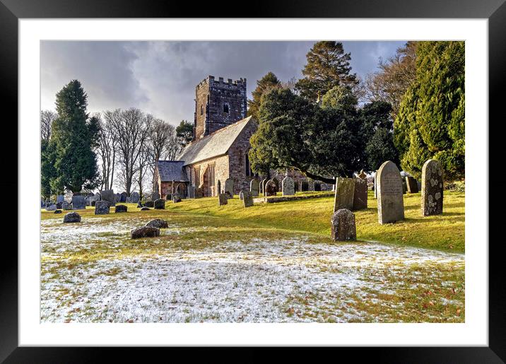 St Mary Magdalene Church Exford Exmoor Framed Mounted Print by austin APPLEBY