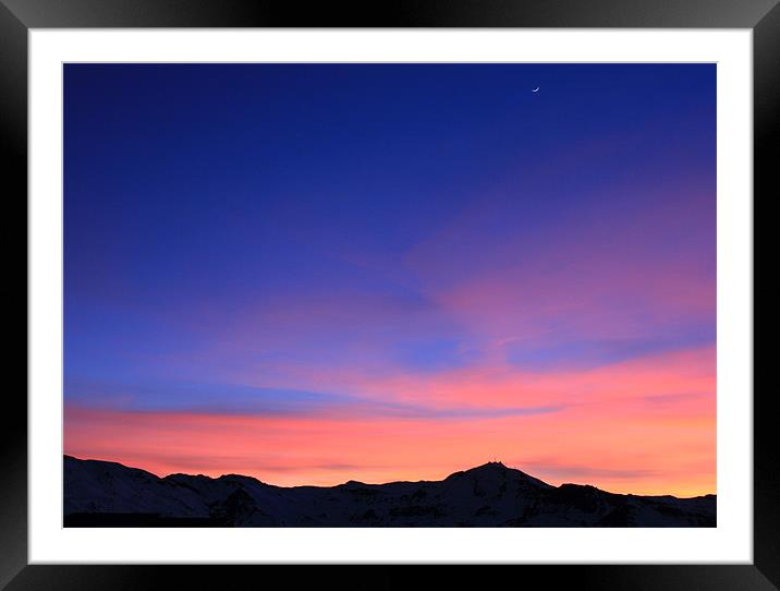 Sunset in the French Alps Framed Mounted Print by Peter Slack