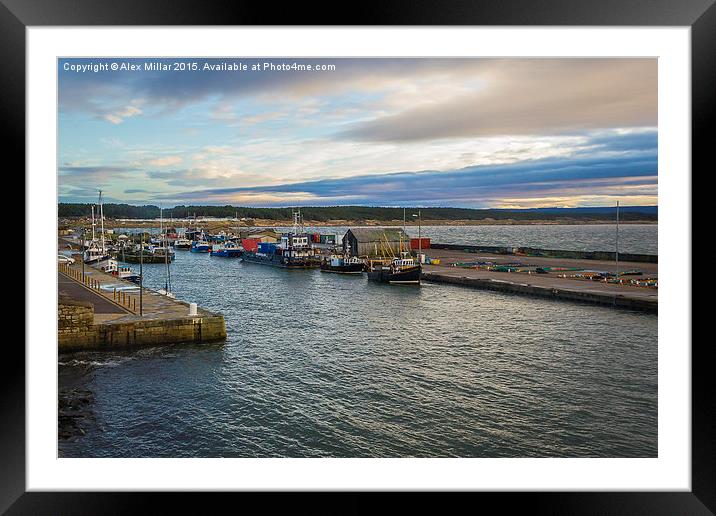  Burghead Harbour Framed Mounted Print by Alex Millar