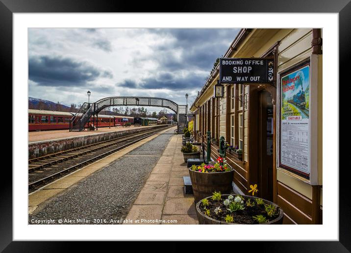 Boat Of Garten Station Framed Mounted Print by Alex Millar