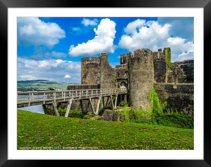 Caerphilly Castle  Framed Mounted Print by Jane Metters