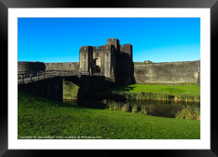 Caerphilly Castle  Framed Mounted Print by Jane Metters