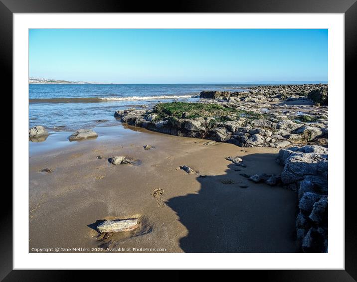 Newton Beach Framed Mounted Print by Jane Metters