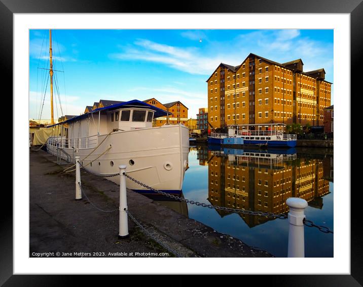 The Docks at Gloucester  Framed Mounted Print by Jane Metters