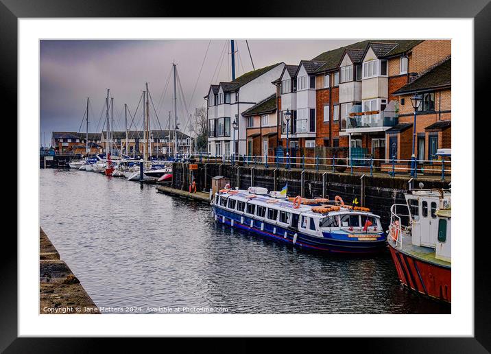 Boats Moored Up Framed Mounted Print by Jane Metters