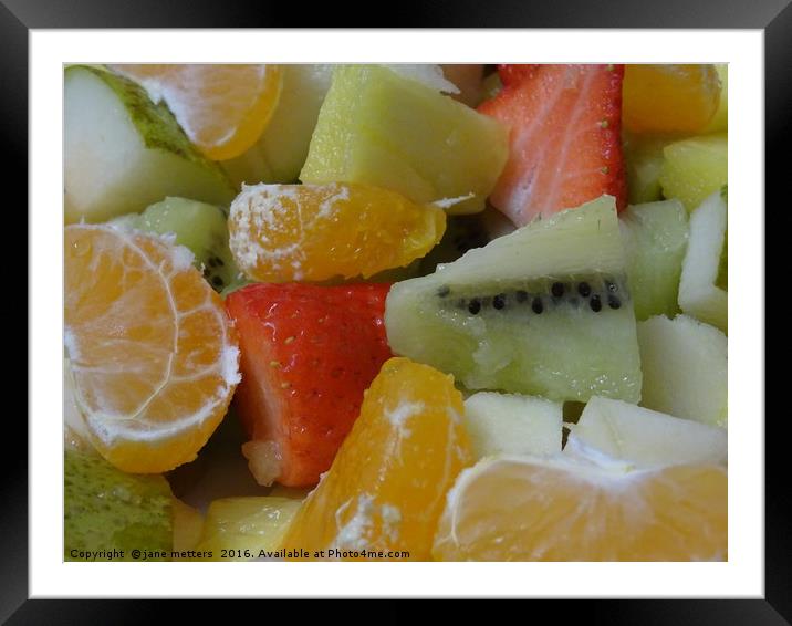                         Juicy Fruit Salad        Framed Mounted Print by Jane Metters