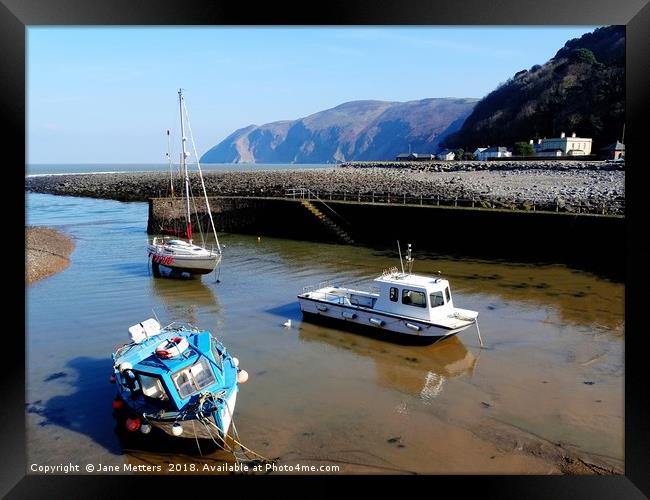 Lynmouth Harbour  Framed Print by Jane Metters