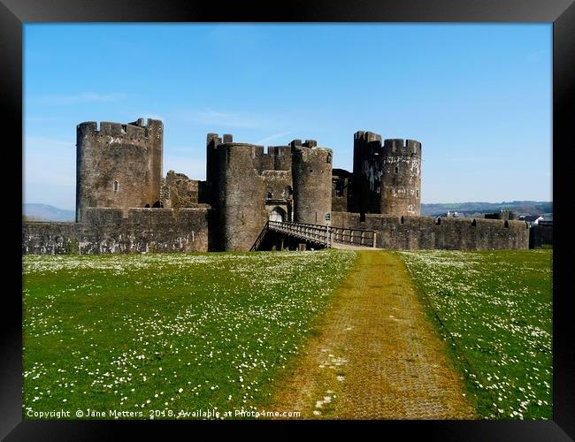            Caerphilly Castle                     Framed Print by Jane Metters