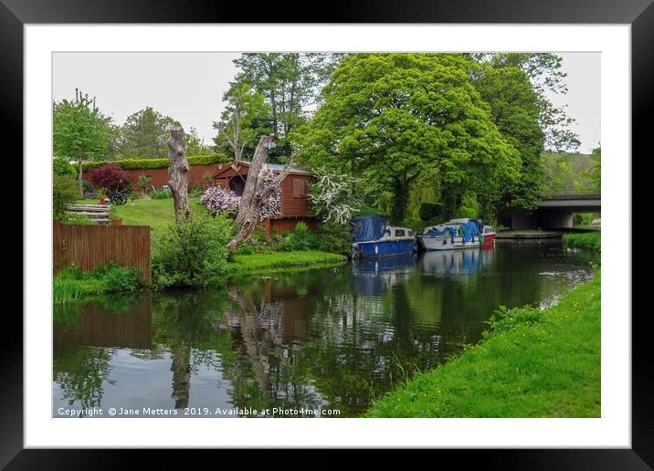 Boats on the Canal Framed Mounted Print by Jane Metters