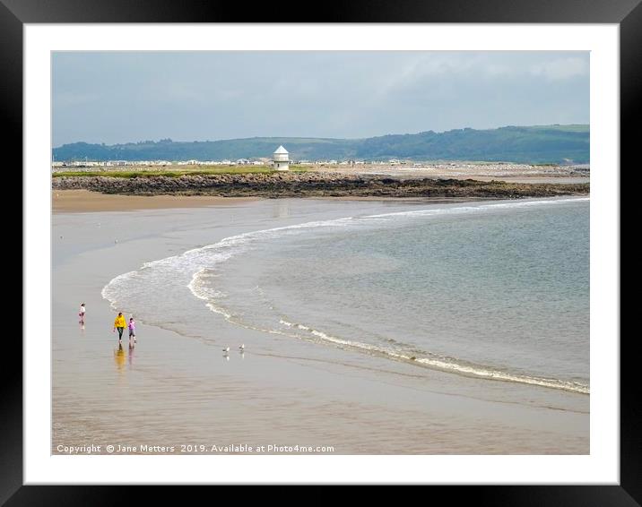 Sandy Bay Porthcawl Framed Mounted Print by Jane Metters