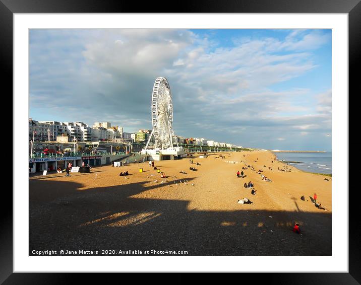 Brighton Beach Framed Mounted Print by Jane Metters