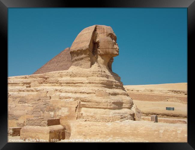 Sphinx of Giza Framed Print by Jane Metters