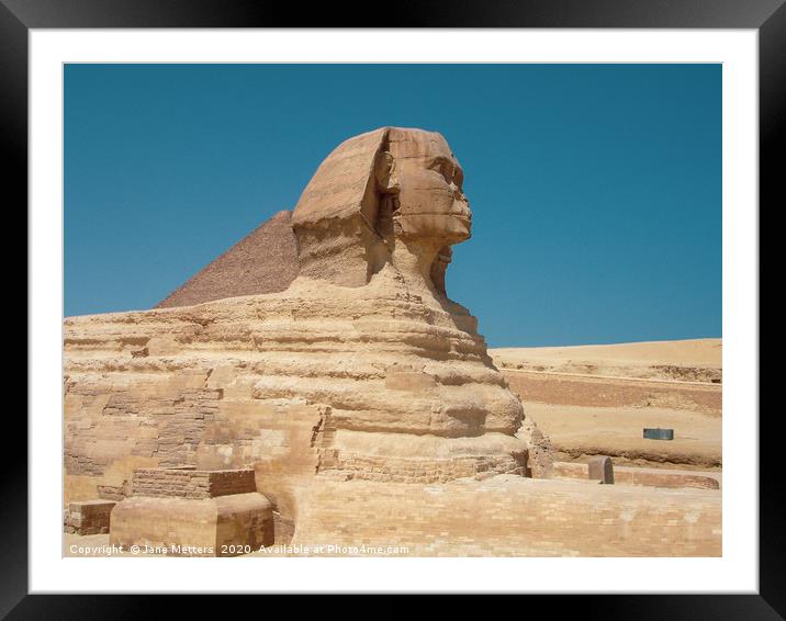 Sphinx of Giza Framed Mounted Print by Jane Metters