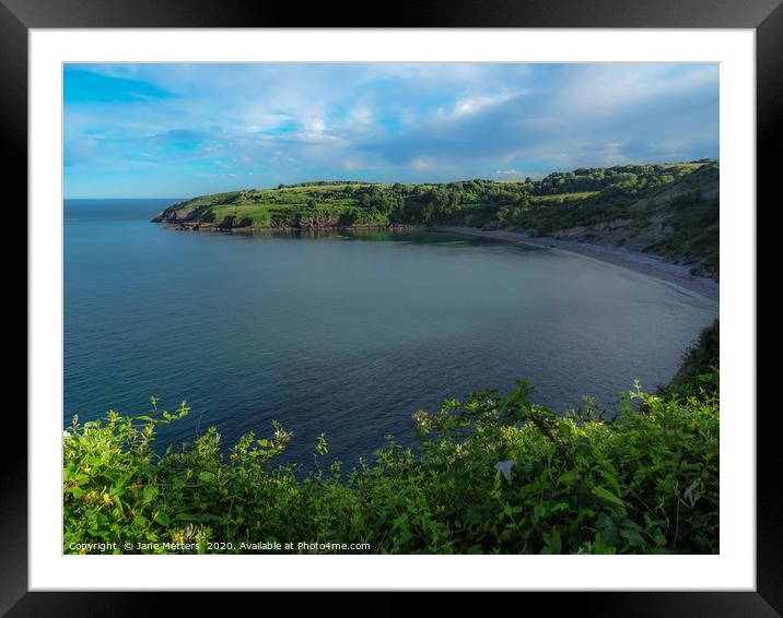 Secluded Beach Framed Mounted Print by Jane Metters