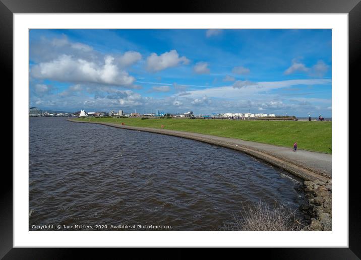 Penarth to Cardiff Bay Framed Mounted Print by Jane Metters