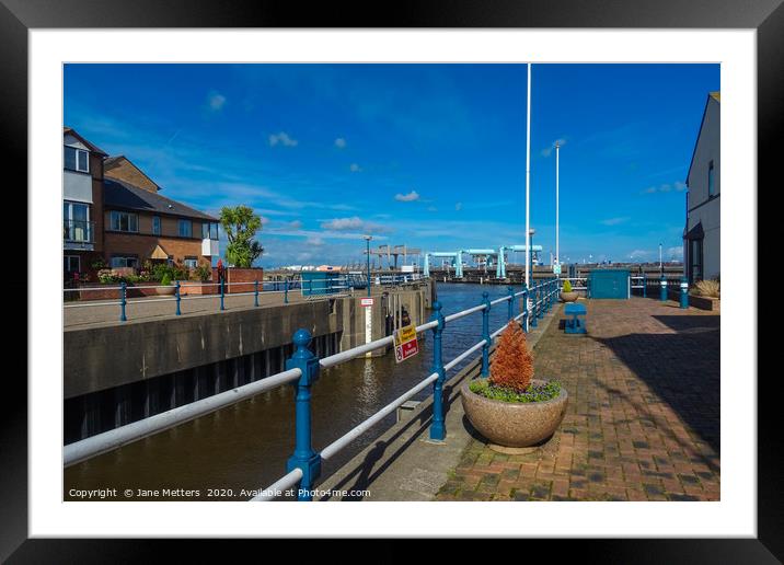 Penarth Marina into Cardiff Bay Framed Mounted Print by Jane Metters