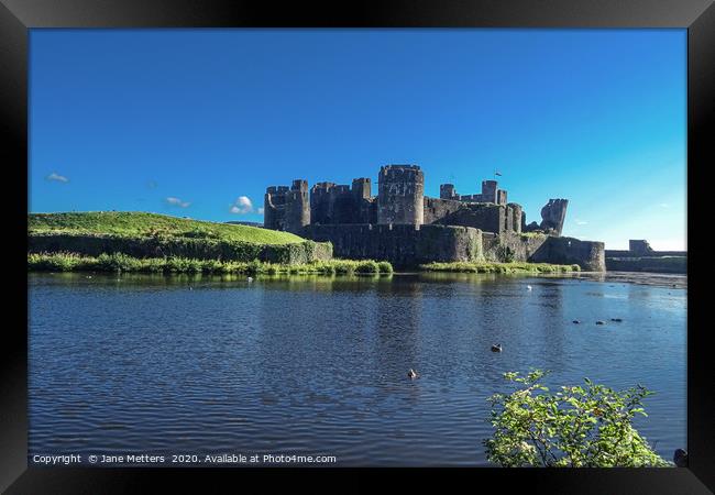 Caerphilly Castle   Framed Print by Jane Metters