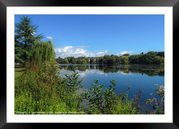 Roath Park Lake Framed Mounted Print by Jane Metters