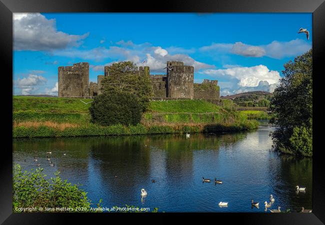 Caerphilly Castle  Framed Print by Jane Metters