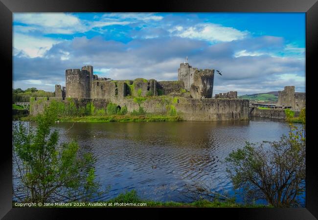 Caerphilly Castle Framed Print by Jane Metters