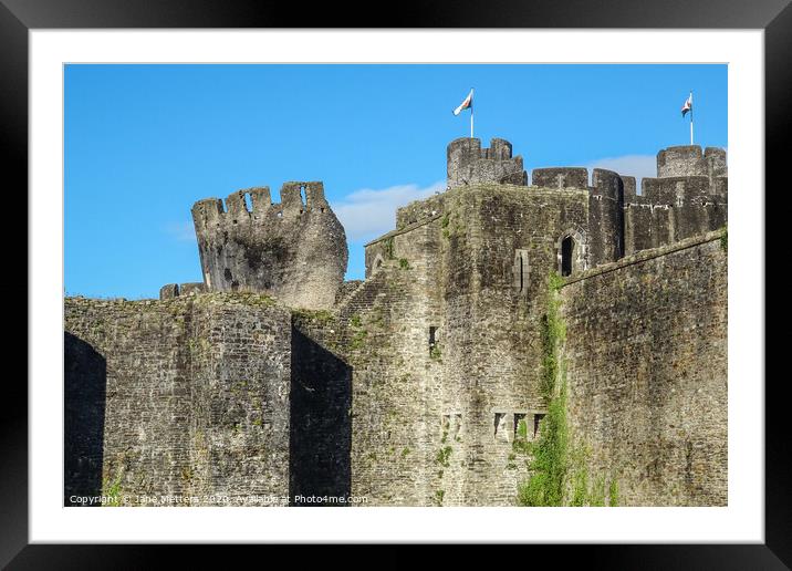 Caerphilly Castle’s Leaning Tower Framed Mounted Print by Jane Metters