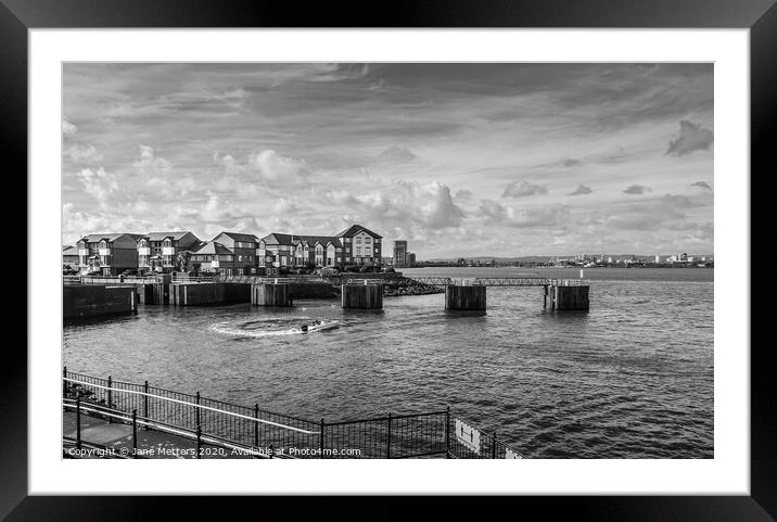Overlooking Cardiff Bay Framed Mounted Print by Jane Metters
