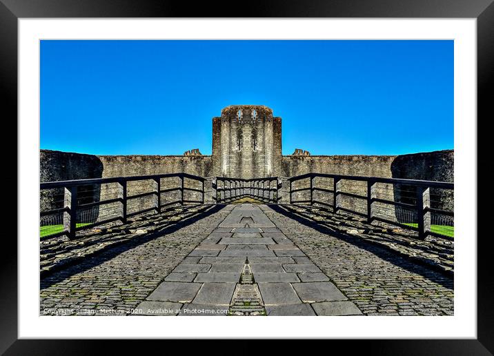 Entrance to Caerphilly Castle  Framed Mounted Print by Jane Metters