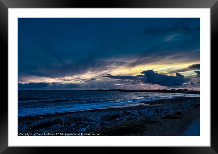 Porthcawl Sky Framed Mounted Print by Jane Metters