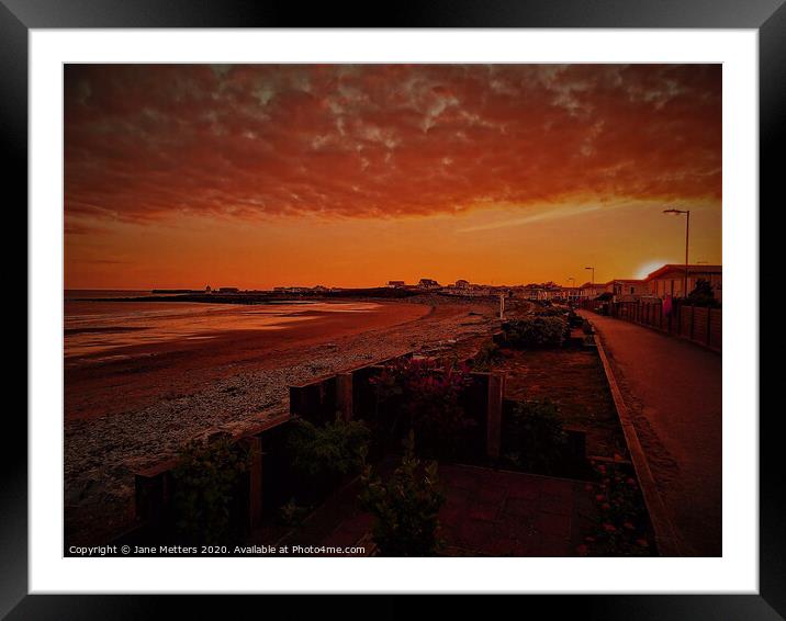 Sunset in Porthcawl Framed Mounted Print by Jane Metters