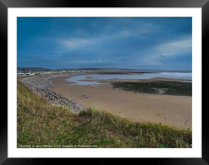 The Beach in December  Framed Mounted Print by Jane Metters