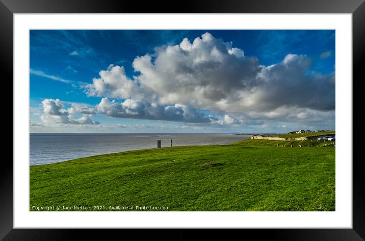 Clifftop View Framed Mounted Print by Jane Metters