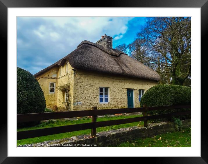 Thatched Roof Cottage Framed Mounted Print by Jane Metters