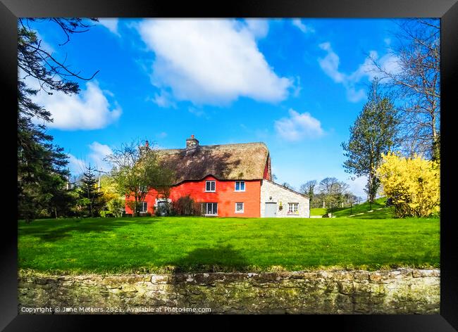 Thatched Cottage Framed Print by Jane Metters