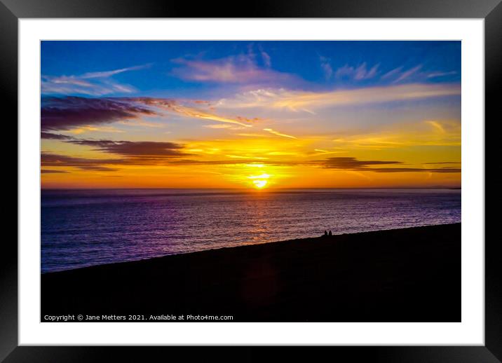 Watching the Sunset Framed Mounted Print by Jane Metters