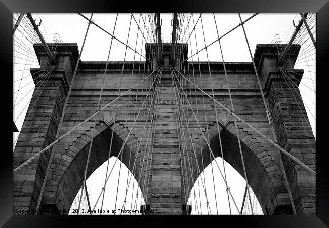 Brooklyn Bridge, New York Framed Print by Megan Winder