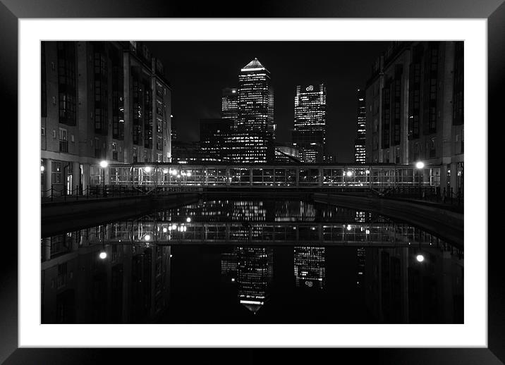 London,Canary Wharf,  Evening Photograph, Framed Mounted Print by Allen Gregory