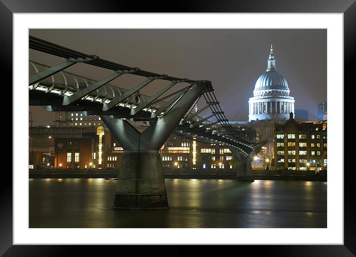 ST Pauls, London, Millennium Bridge Framed Mounted Print by Allen Gregory