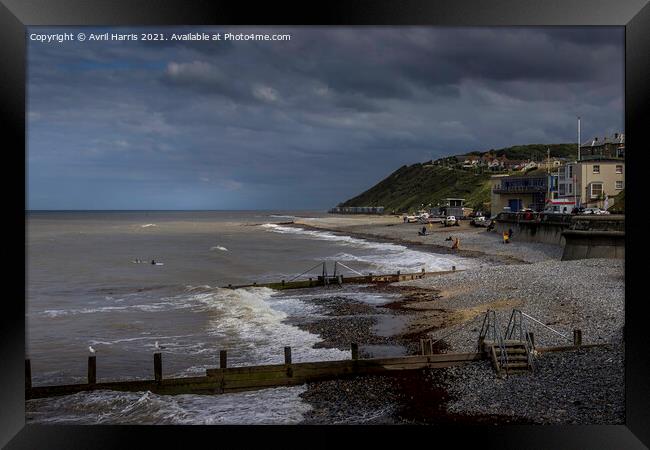 Coastal Serenity of Cromer Beach Framed Print by Avril Harris