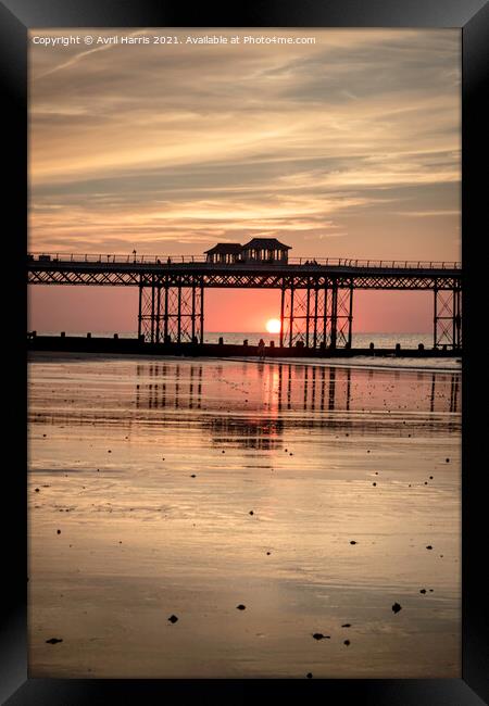 Cromer Norfolk Sunset Framed Print by Avril Harris