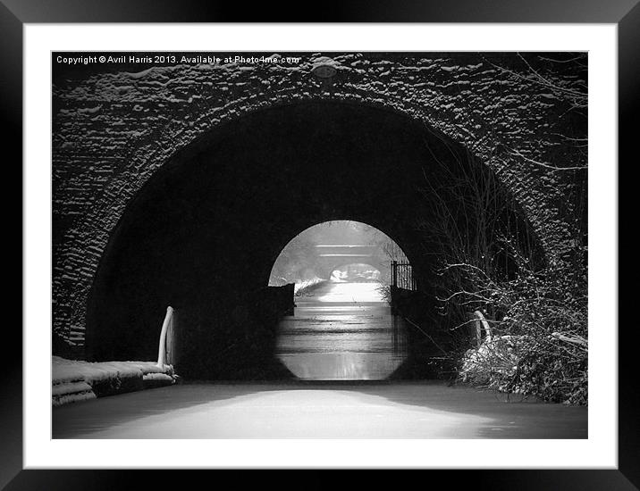 Newbold Tunnel Black and White Framed Mounted Print by Avril Harris