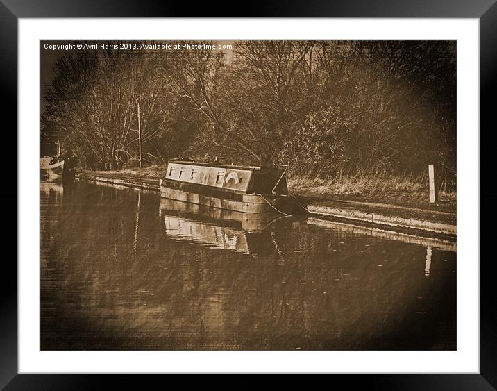 Vintage canal narrowboat duckett Framed Mounted Print by Avril Harris