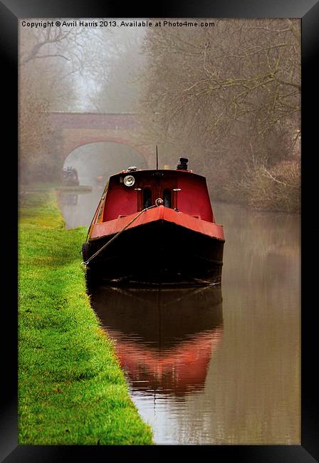 Narrowboat on the Canal Framed Print by Avril Harris