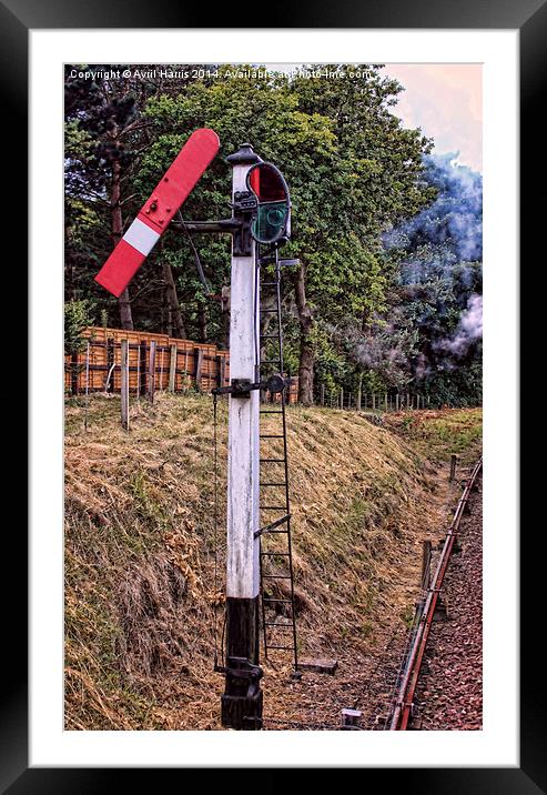 Railway Signal Framed Mounted Print by Avril Harris